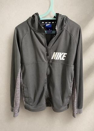 Оригинальная зепка nike серая кофта худи найк спортивная лампасы s xs