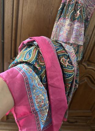 Яркое длинное платье-сарафан в бохо-стиле 3