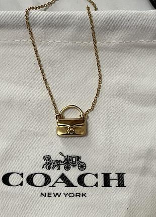 Кулон для жінок coach tabby bag золотистий