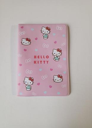 Розовая обложка на паспорт hello kitty / чехол на паспорт sanrio