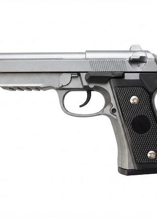 Іграшковий металевий пружинний пістолет на пластикових кульках 6мм beretta m9 | іграшкова зброя для хлопчика