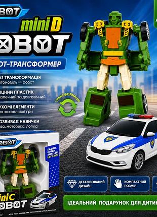 Робот-трансформер tobot mini d зеленый для детей, машинка 2 в 1, легкое превращение автомобиль-робот, 12 см, от 3 лет