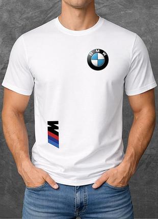 Футболка унисекс с принтом bmw m бмв базовая белая xl