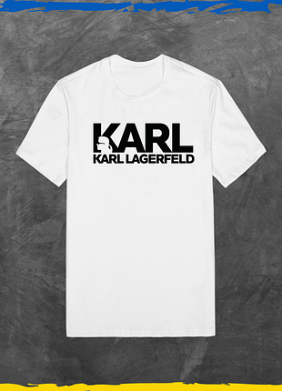Футболка унисекс брендовая karl lagerfeld футболка из хлопка с принтом базовая белый, s