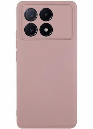 Чехол tpu getman liquid silk full camera для xiaomi poco x6 pro розовый / pink sand