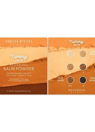 👝палетка 6 відтінків компактна тональна крем-пудра danessa myricks beauty
yummy skin blurring balm powder 2.4 гр