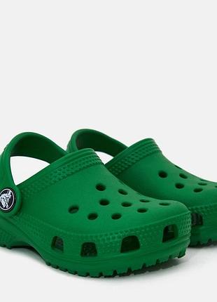 Крокси crocs kids classic clog c7 24 23 зелені крокси шльопанці тапочки