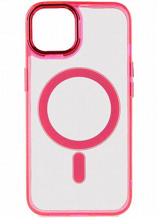 Чехол tpu iris with magnetic fit для apple iphone 12 pro max (6.7") малиновый