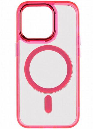 Чехол tpu iris with magnetic fit для apple iphone 13 pro (6.1") малиновый