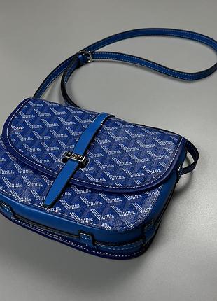 Сумка монограмна goyard belvedere pm messenger bag темно-синя