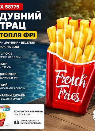 Надувний матрац для плавання intex 58775 картопля фрі плотик для басейну та моря пляжний вініловий 175х132 см