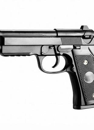 Іграшковий металевий пружинний пістолет на пластикових кульках 6мм beretta m9 | іграшкова зброя для хлопчика