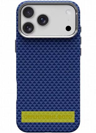 Чехол tpu+pc kvzv triangular pattern with magnetic fit для apple iphone 16 pro (6.3") blue