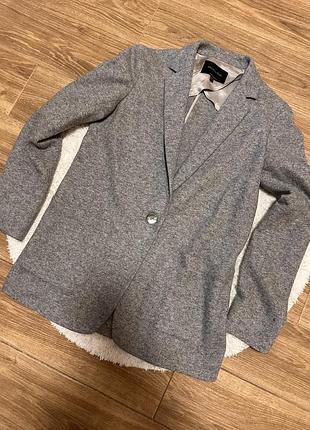 Піджак жіночий massimo dutti шерстяний сірий
