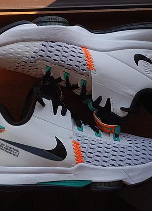 Баскетбольные кроссовки nike lebron witness 5 (v) ep "white clear jade" cq9380-100 оригинал р.44 стан идеальный белые