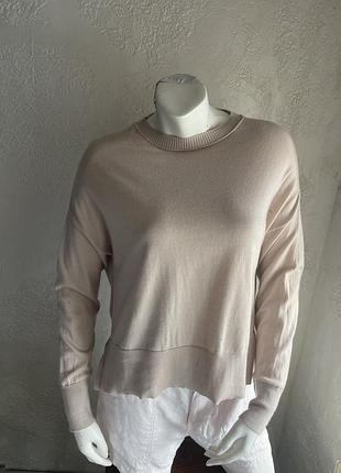 Свитер тонкий , бежевый, шерсть hemisphere cashmere