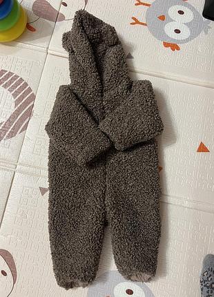 Зимовий комбінезон teddy для дітей, коричневий, 68-74 см