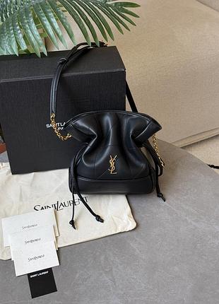 Сумка jamie medium shoulder pouch in black/gold 4