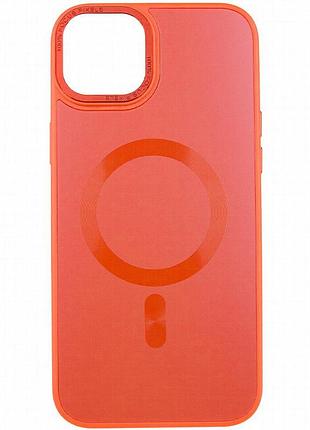 Чехол tpu+glass sapphire midnight open camera with magsafe для apple iphone 15 plus (6.7") красный / red