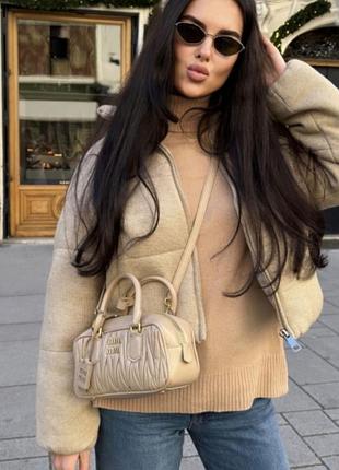 Коротка вязана куртка пуховик zara