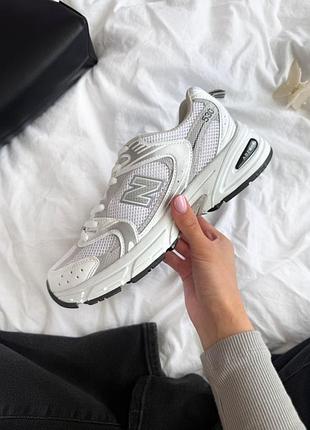 Кросівки жіночі new balance 530 білі, розміри 36-40, матеріал шкіра, текстиль
