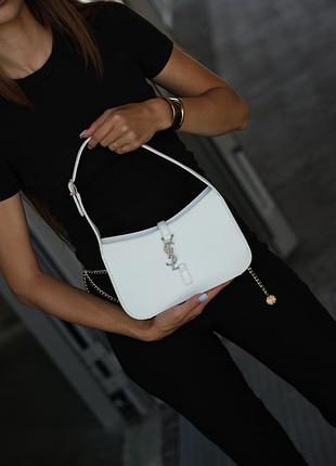 Сумка hobo le 5 a 7 bag in white/silver 2