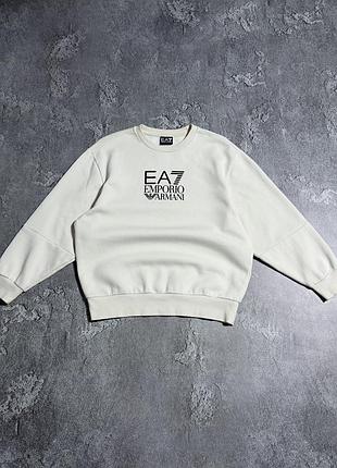 Світшот ea7 emporio armani xs розмір оригінал стан відмінний молочний жіночий