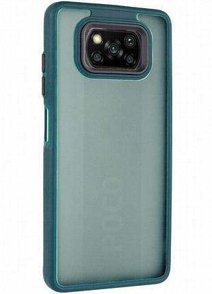 Чехол tpu+pc lyon frosted для xiaomi poco x3 nfc / poco x3 pro green