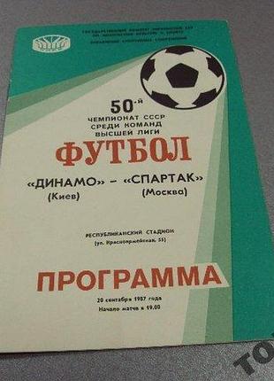 Футбол программа динамо-спартак 1987