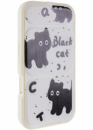 Чехол tpu panel stand для apple iphone 17 (6.3") black cat