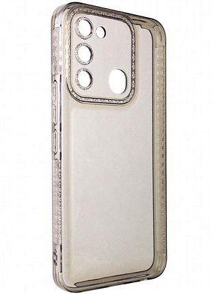 Чехол tpu starfall clear для tecno spark 8c серый