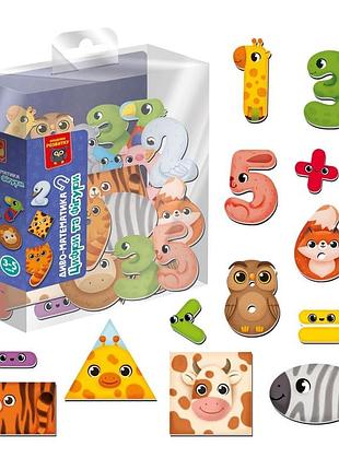 Гра розвиваюча vladi toys магнітна чудо-математика. цифри та фігури. vt5411-19
