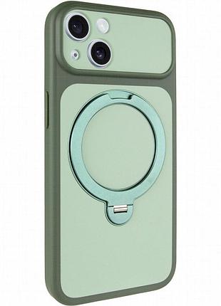 Чехол ummi full camera with magnetic fit hq ring для apple iphone 13 (6.1") green