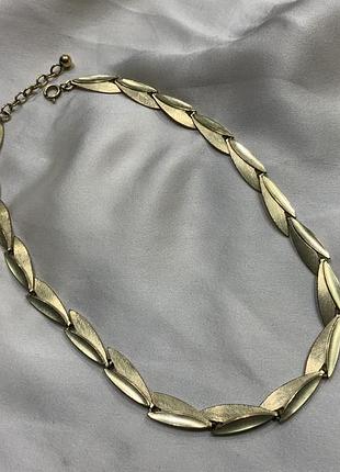 👑 золотые листья элегантности ✨ роскошное позолоченное колье чокер стилизованных листьев винтаж 1960-х ✨🌿🍂