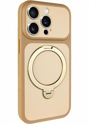 Чехол ummi full camera with magnetic fit hq ring для apple iphone 16 pro (6.3") brown gold
