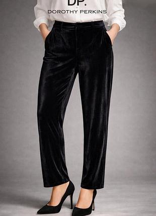 Женские брюки бархатные черные dorothy perkins, размер u9 12 eur 40