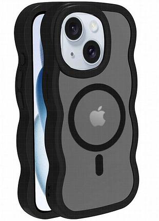 Чехол tpu+pc undine with magnetic fit для apple iphone 15 (6.1") black