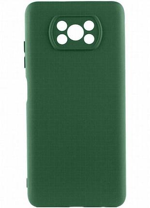 Чехол tpu getman liquid silk full camera для xiaomi poco x3 nfc / poco x3 pro зеленый / dark green