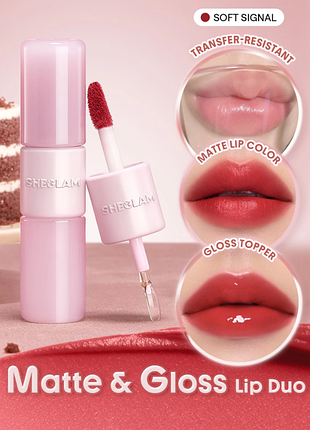 Помада для губ sheglam mood switch matte &amp; gloss lip duo - 333 soft signal (6280-333)