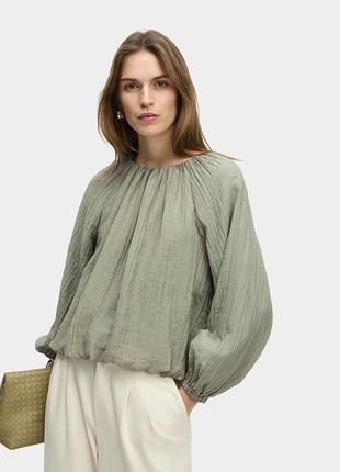 Жіноча блуза кофта рубашкаmarks & spencer текстурована гофрована