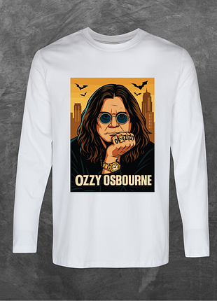 Лонгслив унисекс с принтом ozzy osbourne оззи осборн база белая xl