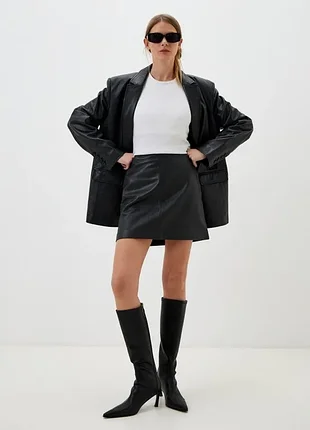 Спідниця міні зі штучної шкіри h&m