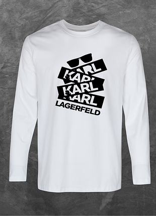 Лонгслив унисекс с принтом karl lagerfeld карл база белая xl