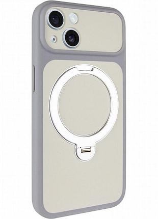 Чехол ummi full camera with magnetic fit hq ring для apple iphone 15 (6.1") grey