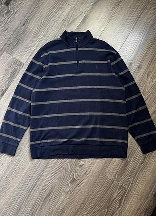 Polo ralph lauren светр спортивний 3/4 зіп в смужку