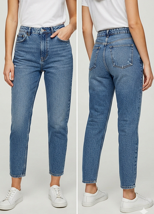 Джинсы mom topshop женские классические синие