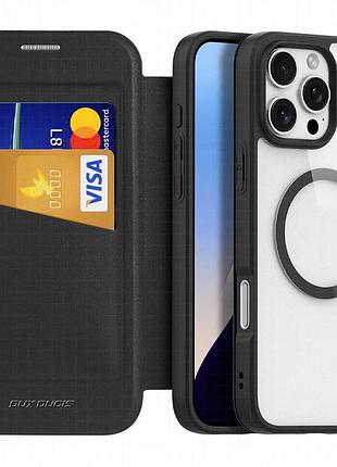 Чехол-книжка dux ducis skin x pro with magnetic fit для apple iphone 16 pro max (6.9") black