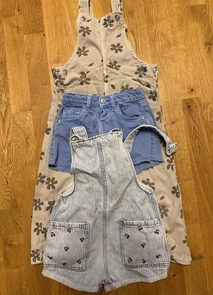 Дитячий комбінезон zara для дівчинки, джинсовий, літній, 3-4 роки