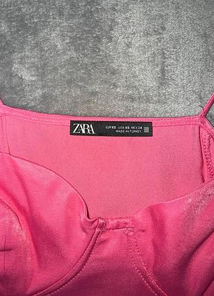 Рожева літня міні сукня zara 8