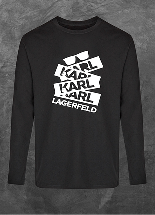 Лонгслив унисекс с принтом karl lagerfeld карл база черная xl